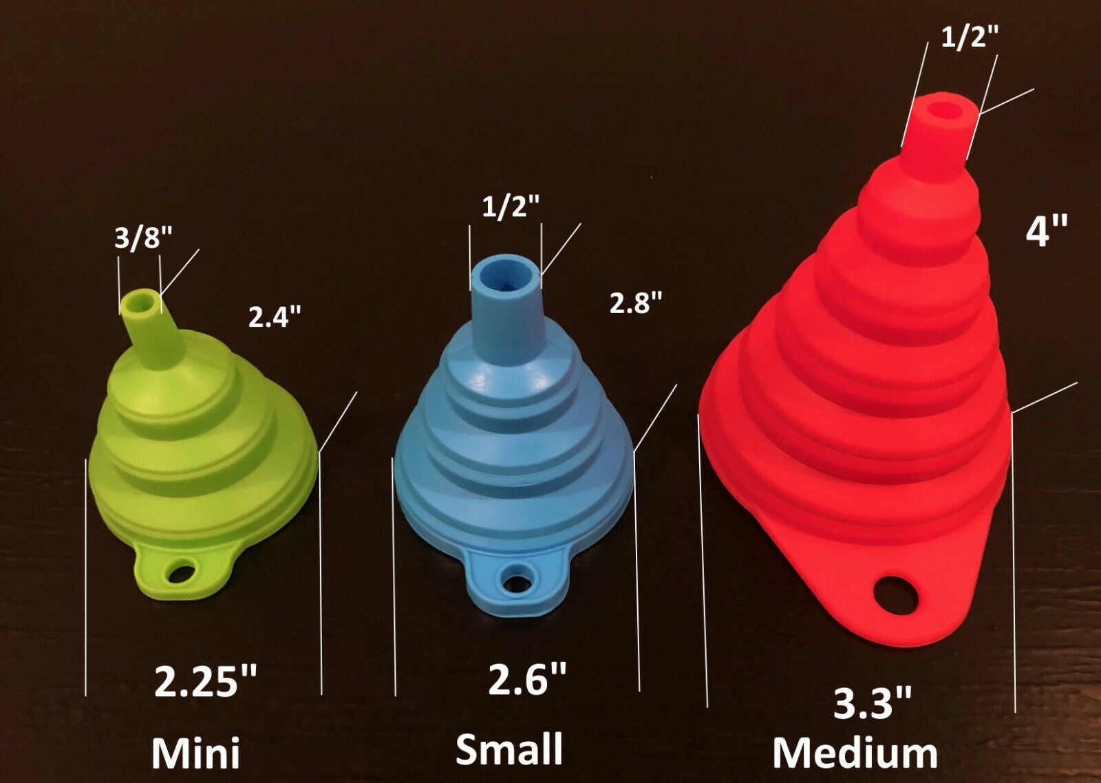 Foldable Funnel Silicone Rubber Collapsible Water Bottle Liquid Oil Transfer New