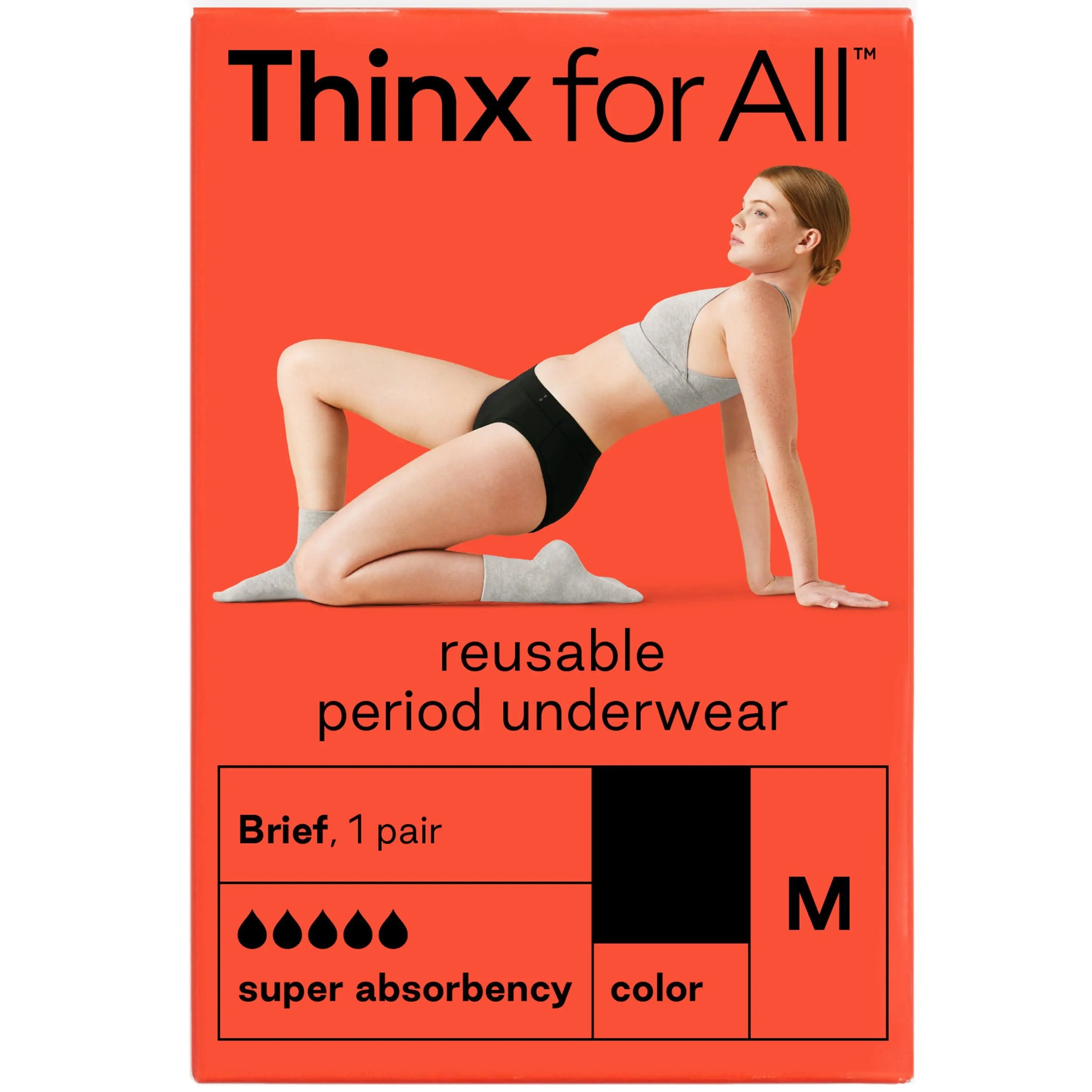 SUPER ABSORB BRIEF UNDERWEAR  for ALL BLACK MD 1