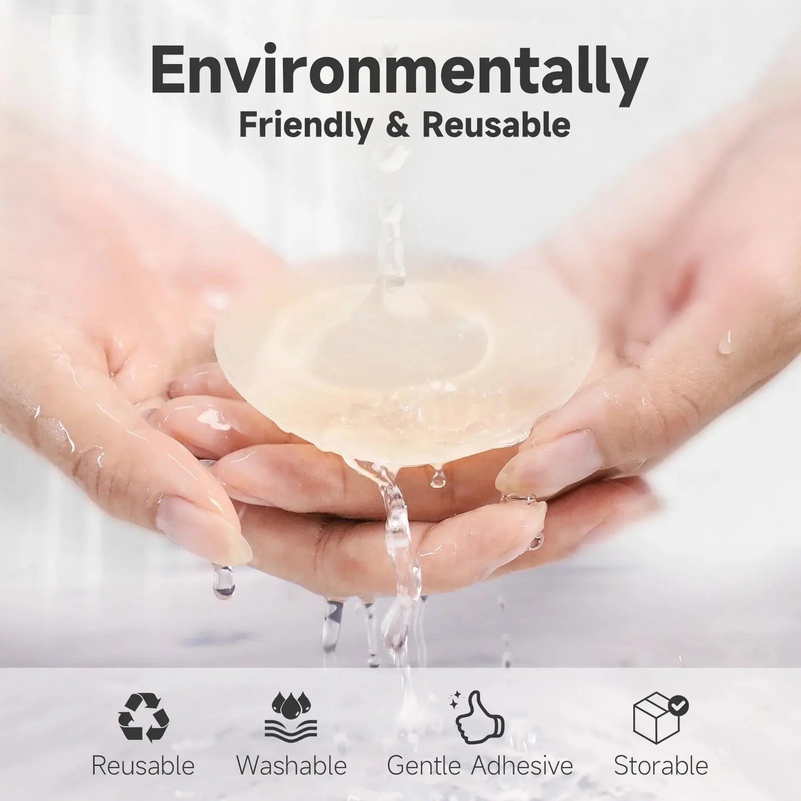 1 Pair Reusable Breast Petal, Nipple Covers Made from Silicone, Adhesive Silicone Nipple Pasty Set