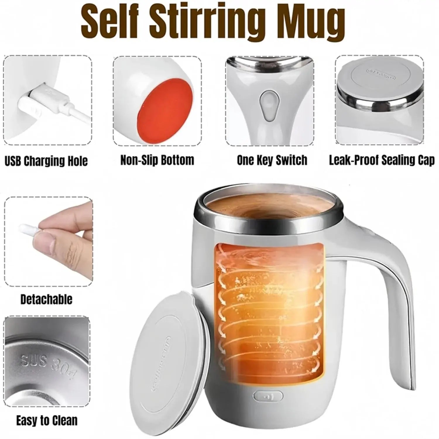Automatic Magnetic Stirring Coffee Mug,