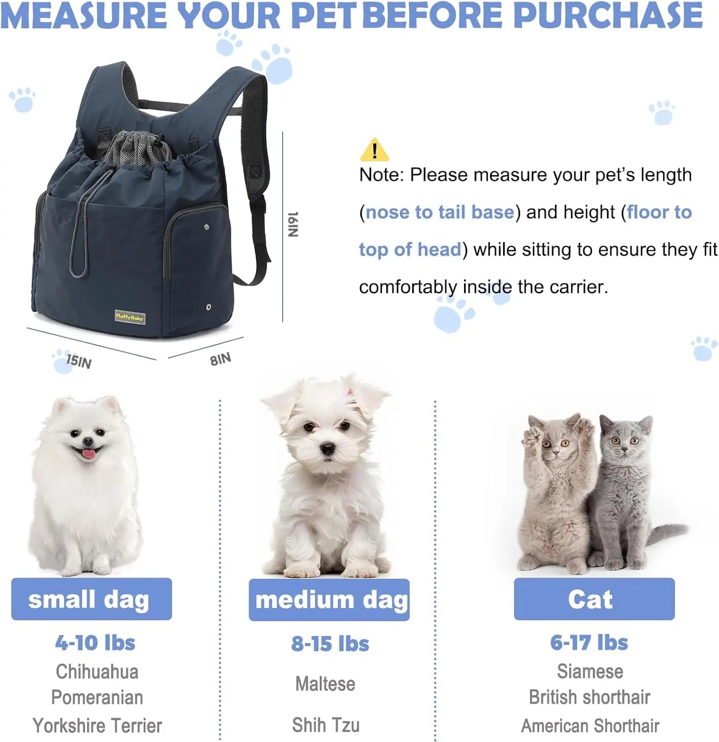 Dog Front Carrier Backpack, Adjustable Pet Dog Carrier Backpack Ventilated Mesh Dog Travel Backpack with Zippered Side Windows for Hiking Traveling for Small Medium Cats Dogs (Max 13 Lbs)