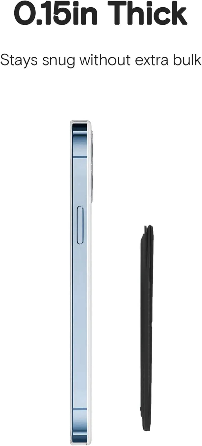 Magsafe Wallet for Iphone 15/14/13/12 Series, Strong Magnetic Phone Card Holder Fit 2 Cards & 3 Viewing Angles & Stain-Resistant Vegan Leather Phone Stand, Night Black