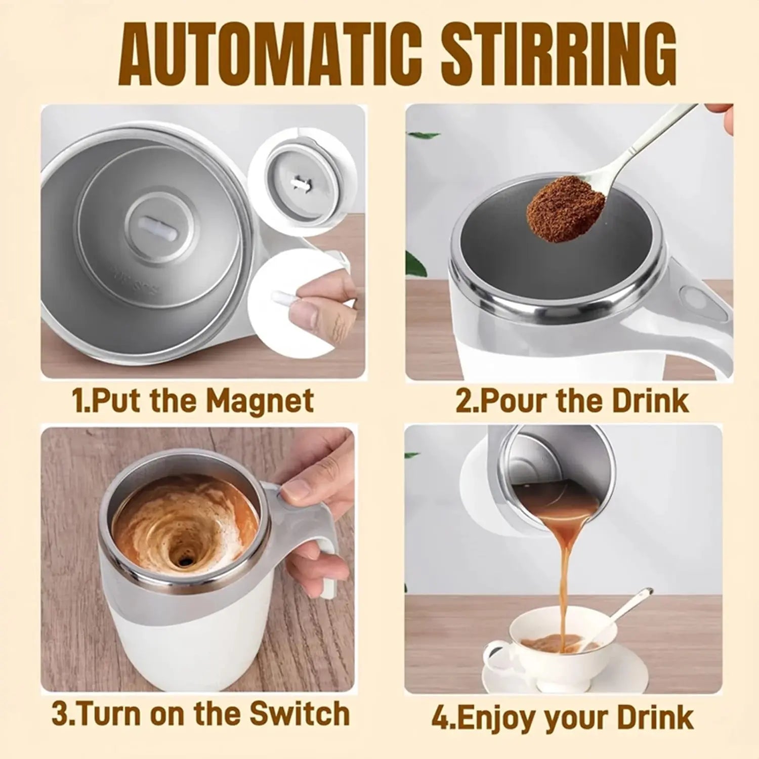 Automatic Magnetic Stirring Coffee Mug,