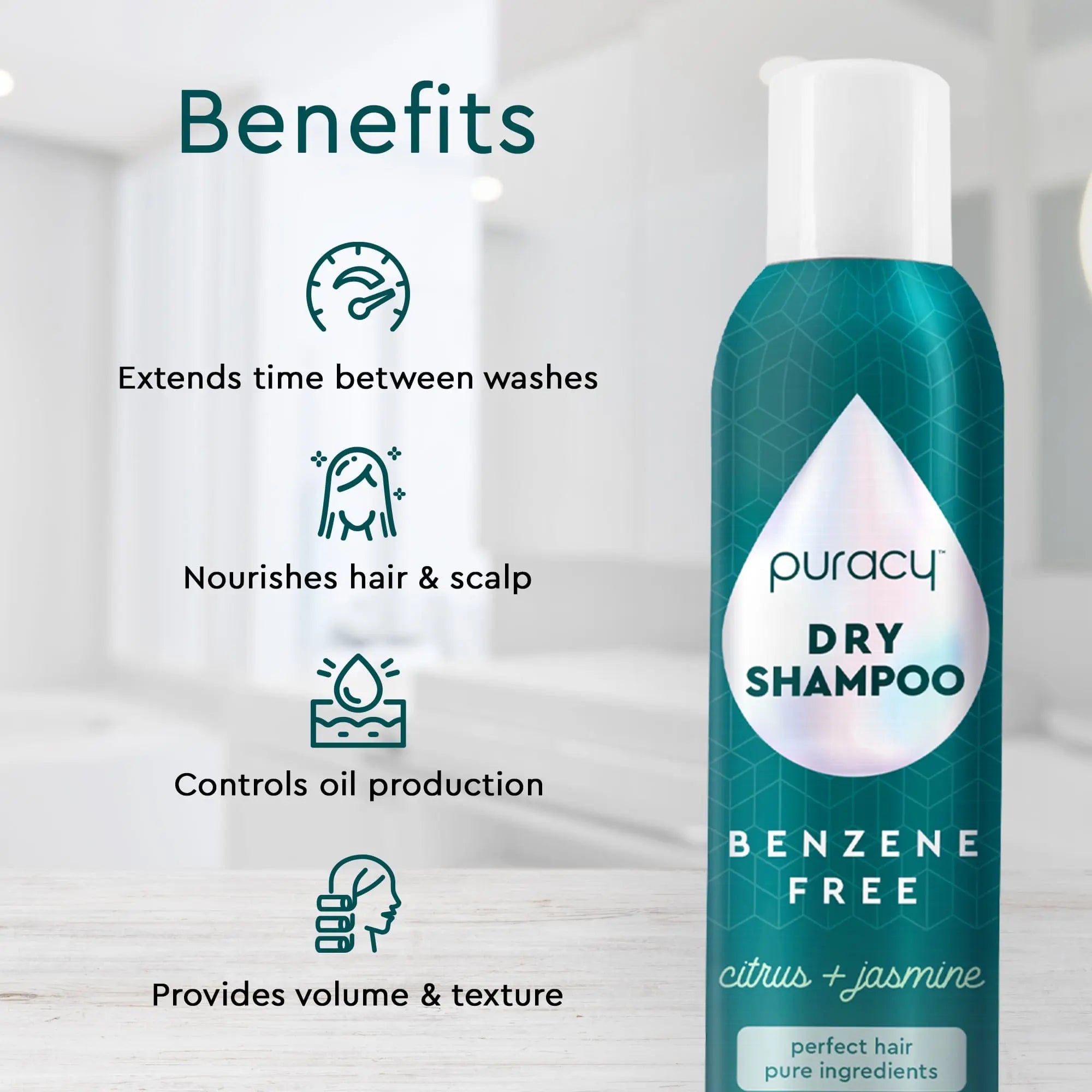Dry Shampoo (Benzene & Silicone-Free, Color-Safe) Puracy