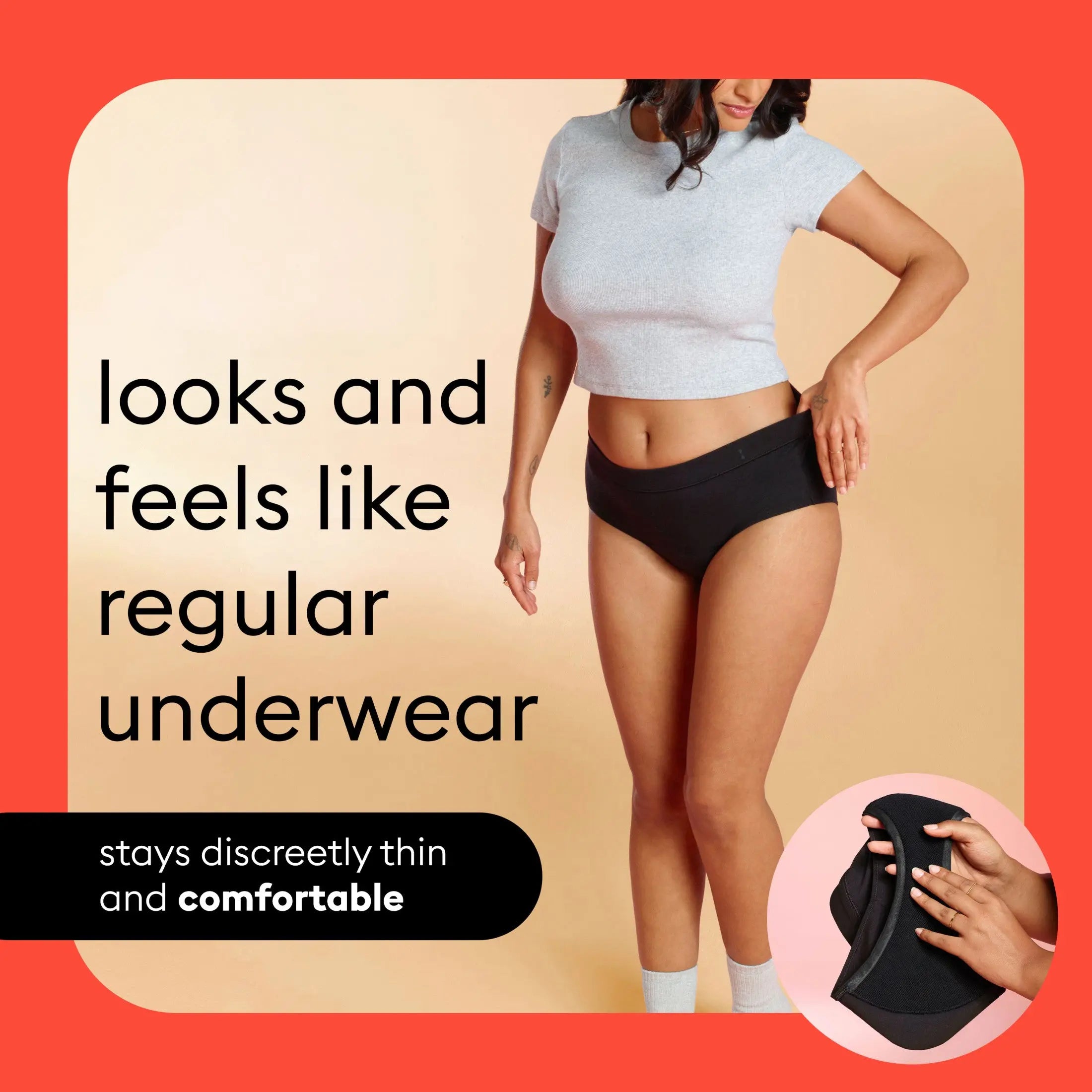 (2 Pack)  for All Women'S Everyday Comfort Brief Leakproof Period Underwear, Size Large, Black
