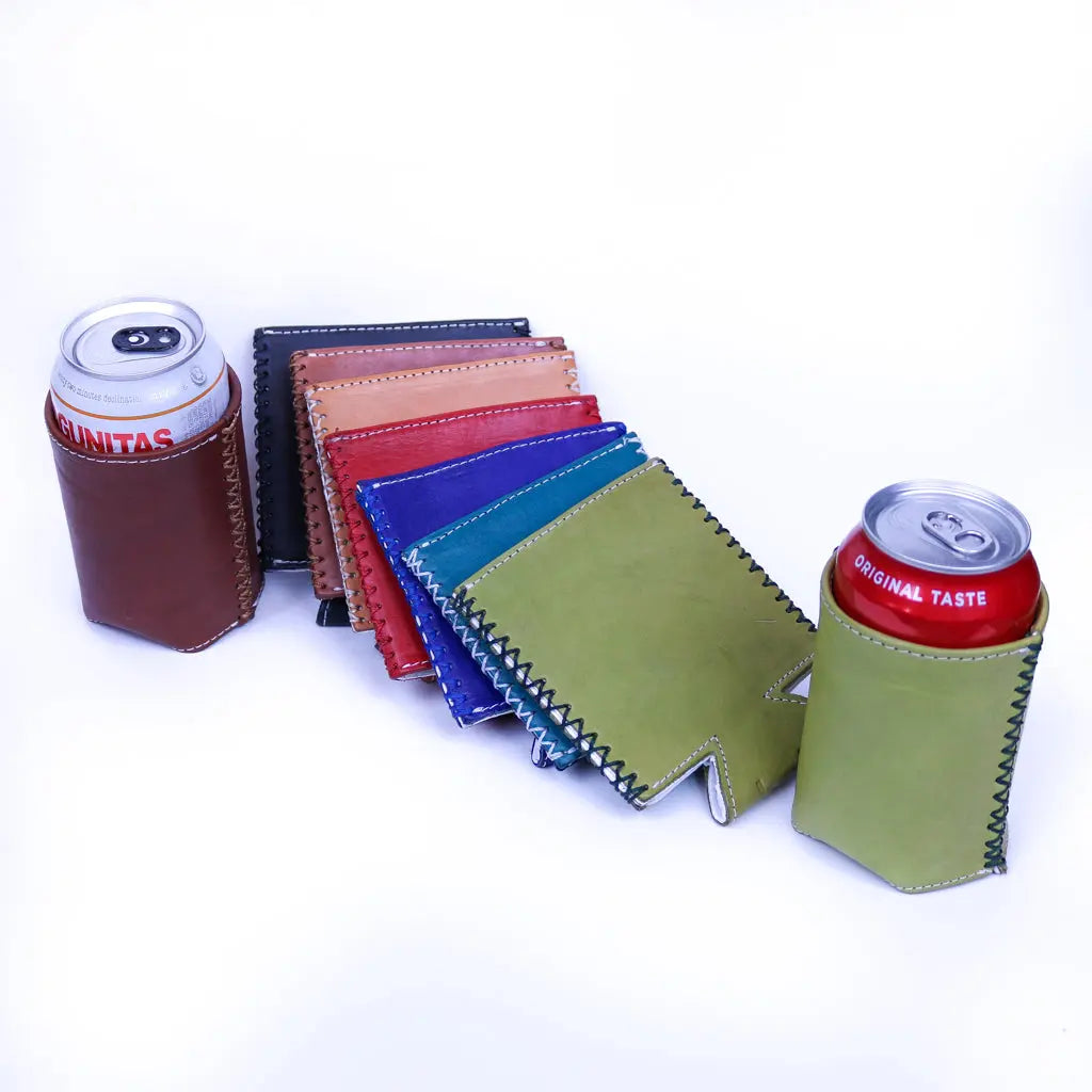 Cool your drink in classic style with this handcrafted Leather Koozie. Bati