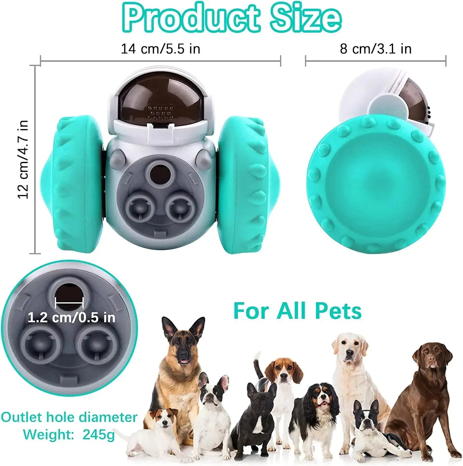 Dog Puzzle Toys Pet Food Interactive Tumbler Slow Feeder Funny Toy -Treat Dispenser for, Dogs & Cats Dias Dazzling Discoveries