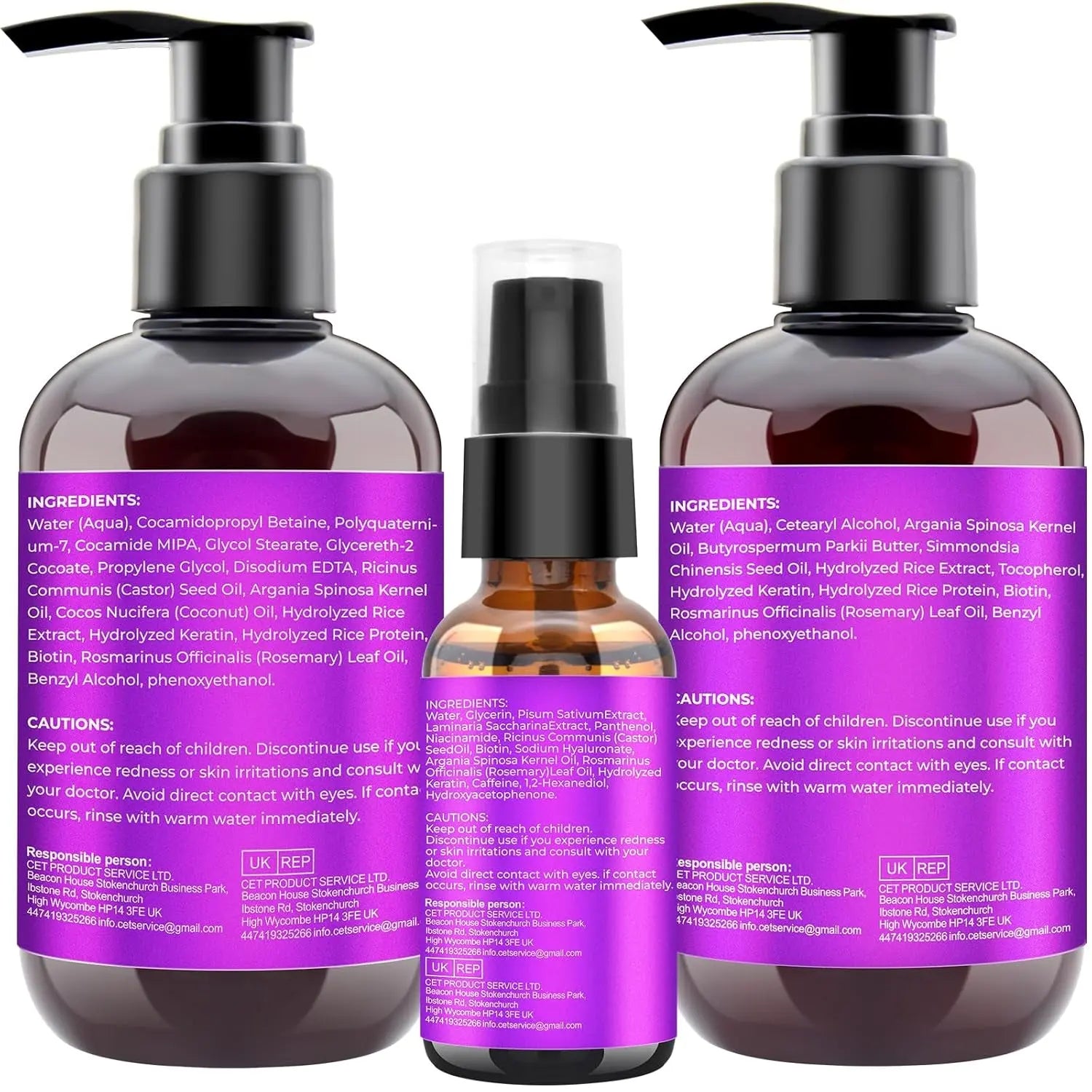 Hair Growth Shampoo and Conditioner Set with Rosemary, Biotin, Argan, and Castor Oils for Thinning, Damaged, Curly Hair