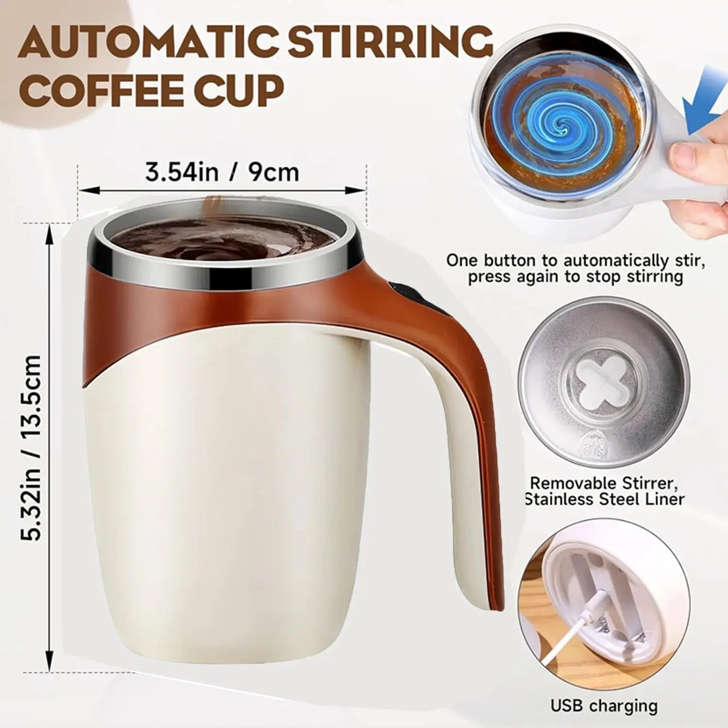Automatic Magnetic Stirring Coffee Mug,