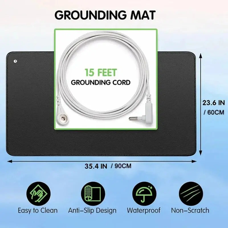 60*90CM Grounding Mat for Improving Sleep Grounding Pad with Earthing 4.5M Cord Recovery Protection Release Electrostatic