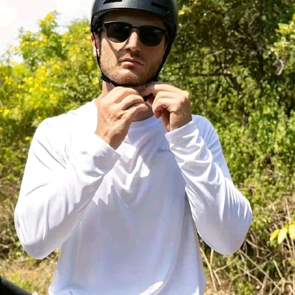 Men's Long Sleeve Protective Shirt, Moisture Wicking, Multi-Sports Use, Sunblock Features, Fits True to Size Dias Dazzling Discoveries