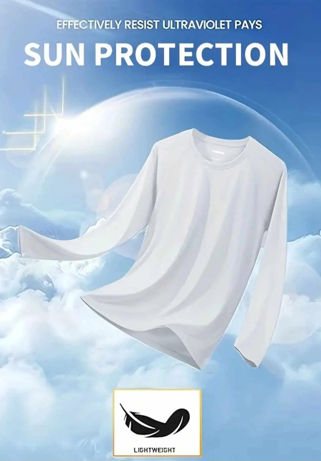 Men's Long Sleeve Protective Shirt, Moisture Wicking, Multi-Sports Use, Sunblock Features, Fits True to Size Dias Dazzling Discoveries