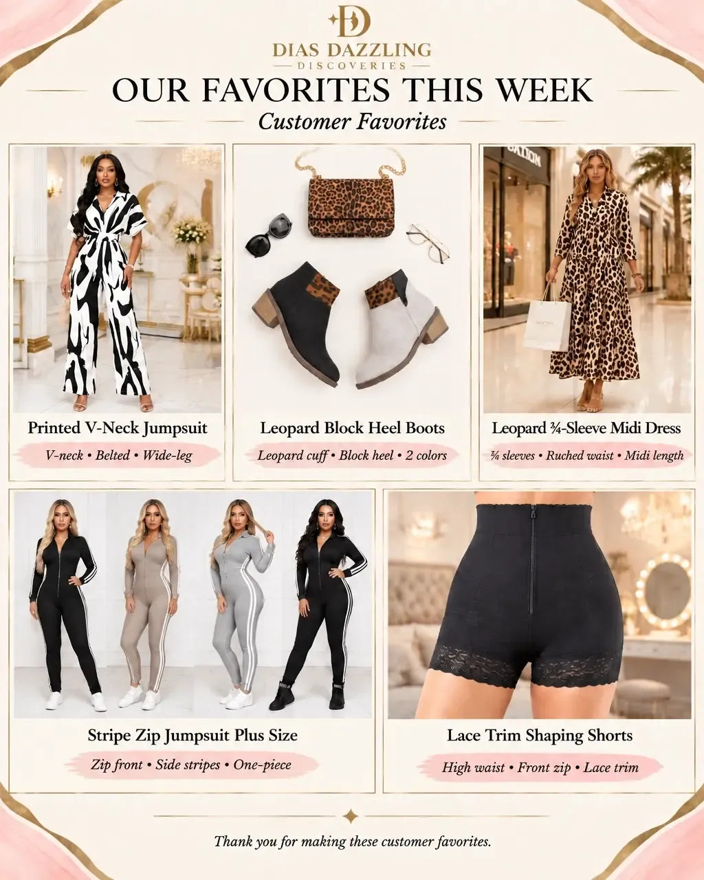 Customer Favorites collage featuring this week’s handpicked fashion picks