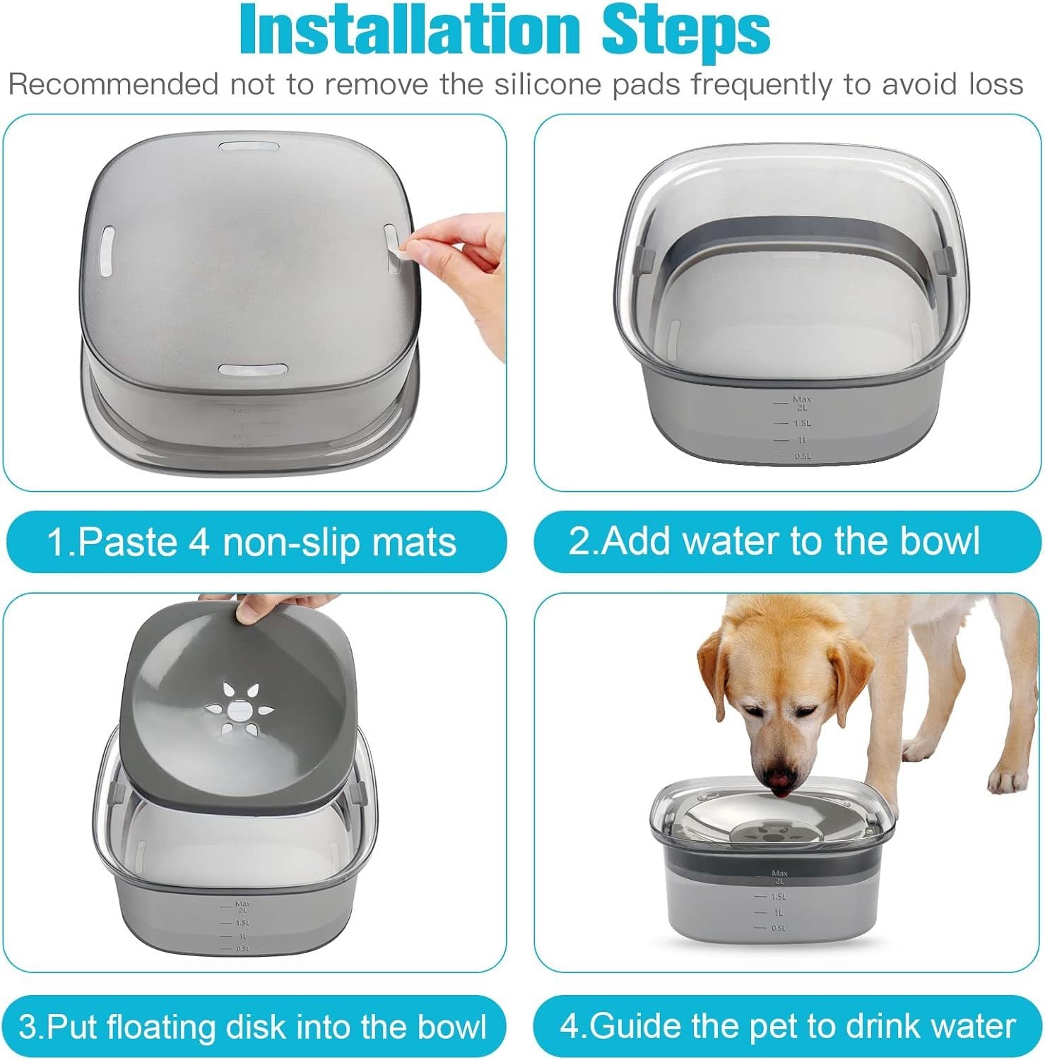 "The Dazzling 2L No-Spill Slow-Feeder: Hydration Made Spotless" CJ