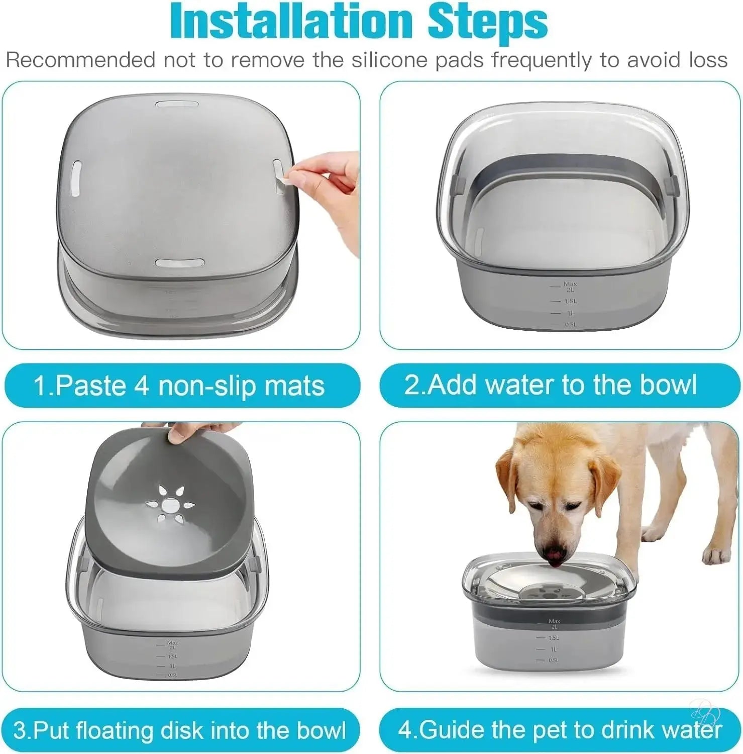 "The Dazzling 2L No-Spill Slow-Feeder: Hydration Made Spotless" CJ