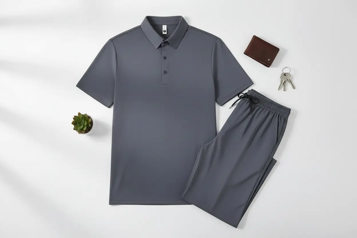 Men’s Size Inclusive Button Detail Pants Set by Dia’s Dazzling Discoveries Trendsi