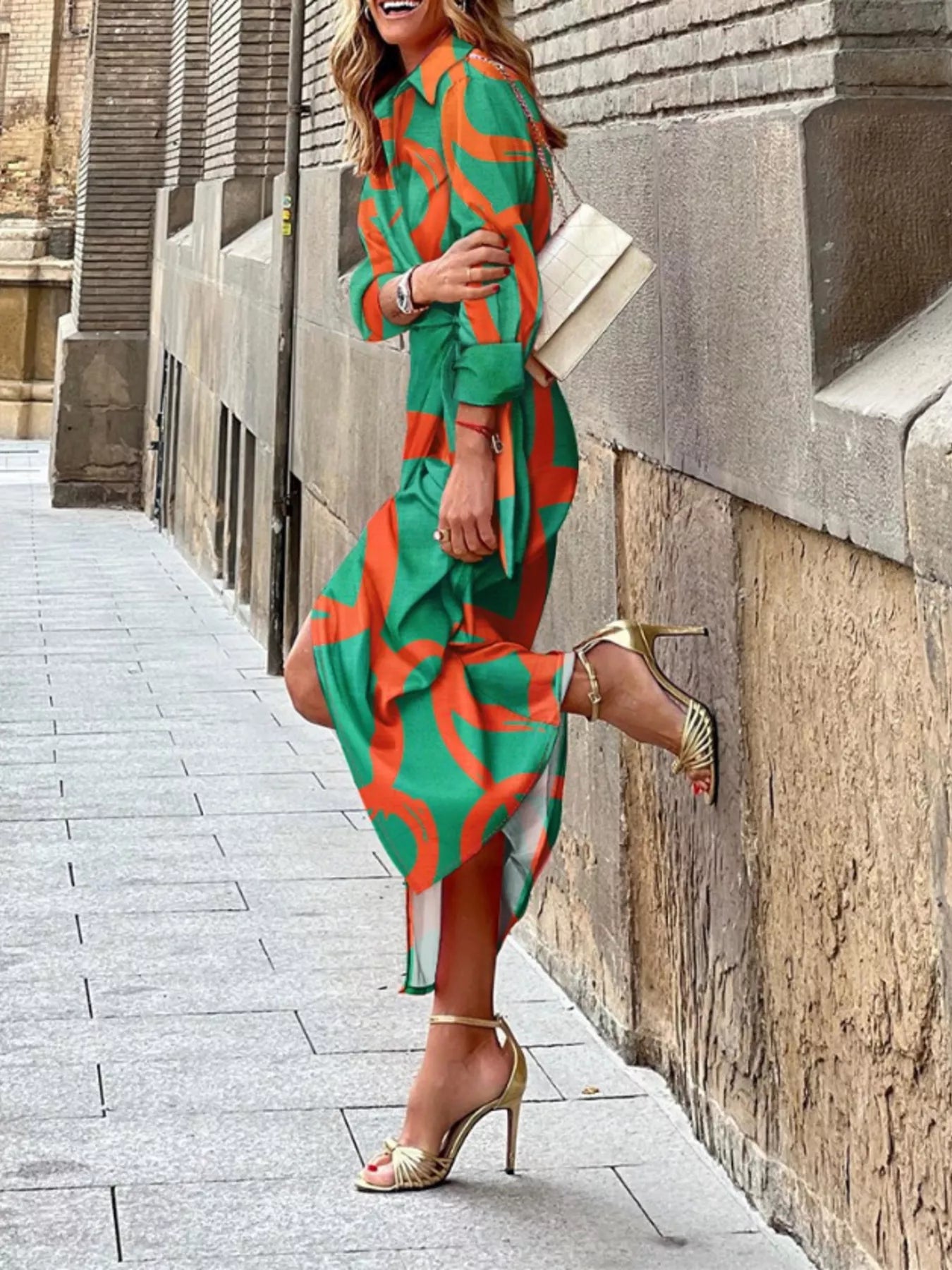 Dazzling Discoveries: The Printed Collared Neck Shirt Dress