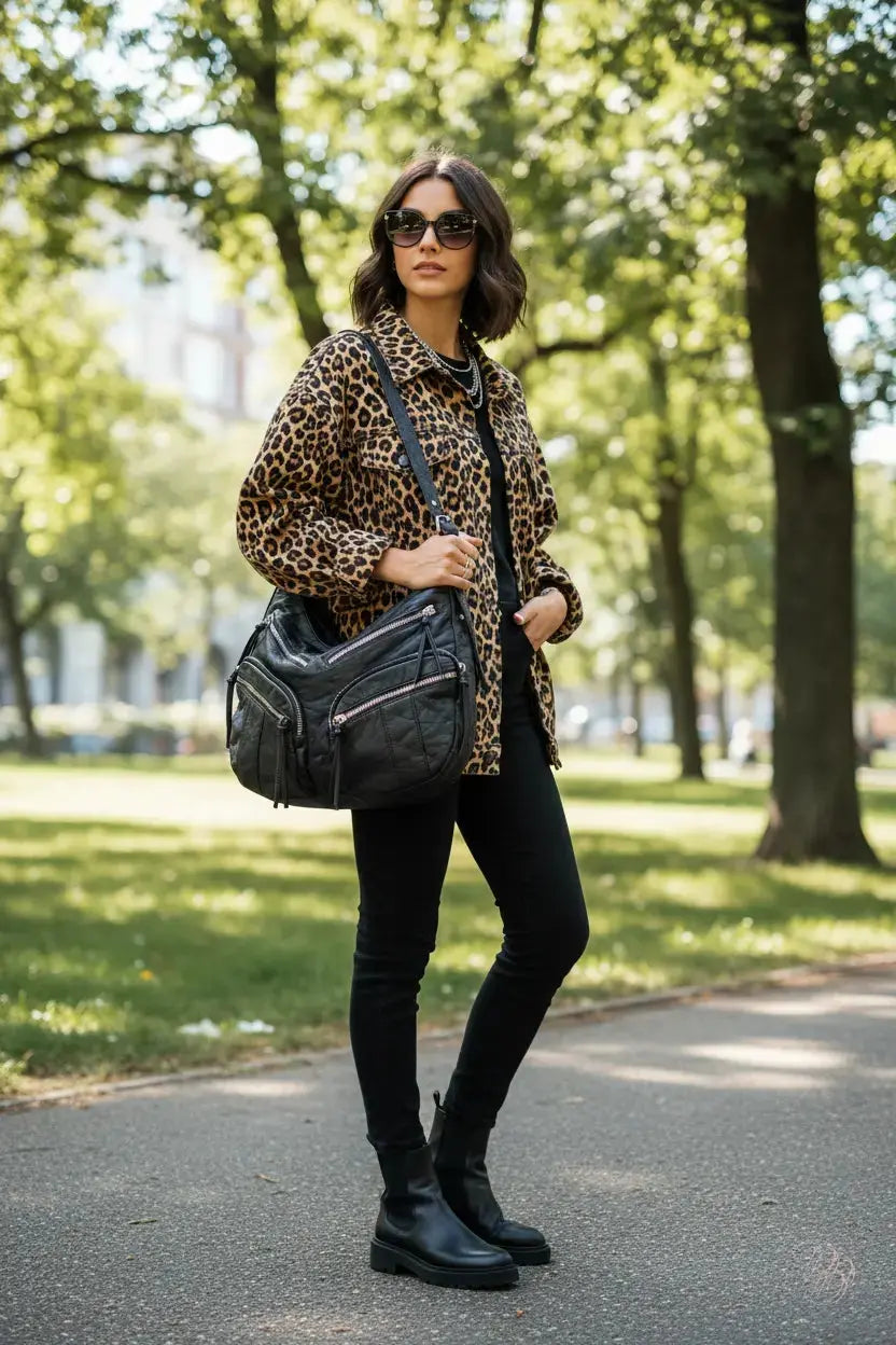 Fame Multi Zipper Pocket Leather Hobo Bag Trendsi