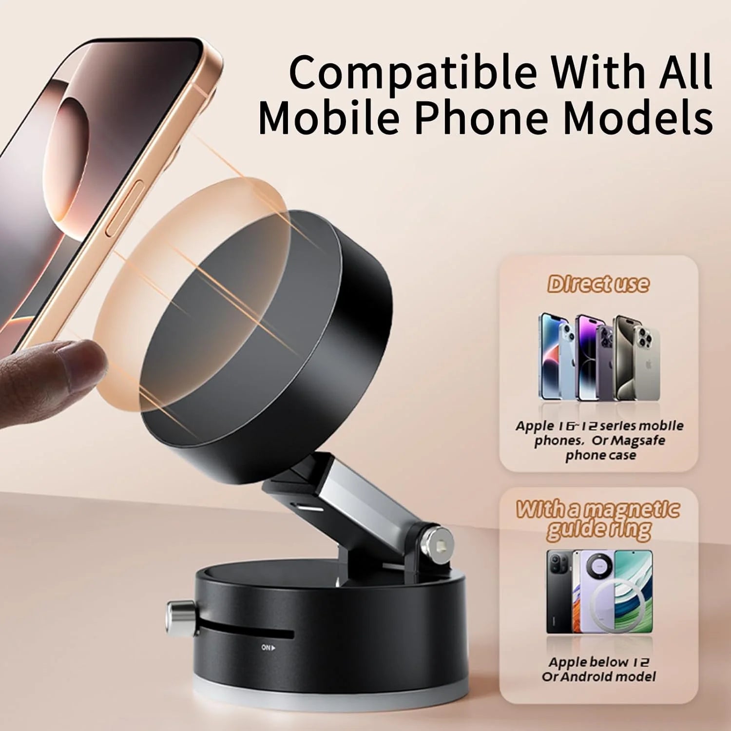 Vacuum Magnetic Phone Holder Updated Suction Cup Phone Mount Foldable