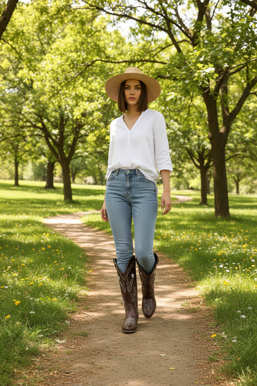 Western Star Embroidered Cowboy Boots-Dias Dazzling Discoveries Trendsi