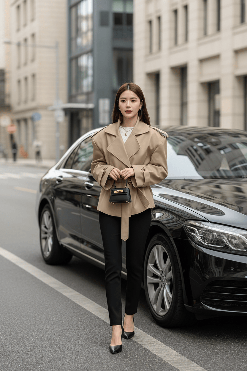 Chic Double-Breasted Belted Trench Coat Chic Double-Breasted Belted Trench Coat