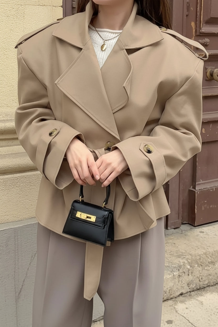 Chic Double-Breasted Belted Trench Coat Chic Double-Breasted Belted Trench Coat