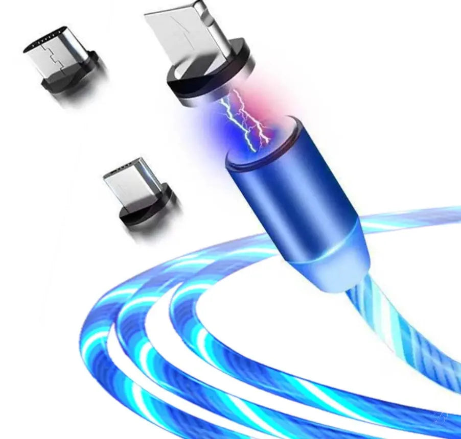 LED Magnetic Charger Cable – Fast Charge for iPhone/Android/Type‑C CJ