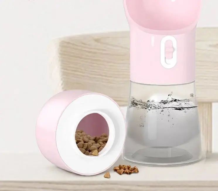 "2-in-1 "No-Mess" Pet Portable Water & Snack Dispenser for Adventures Leak-Proof CJ