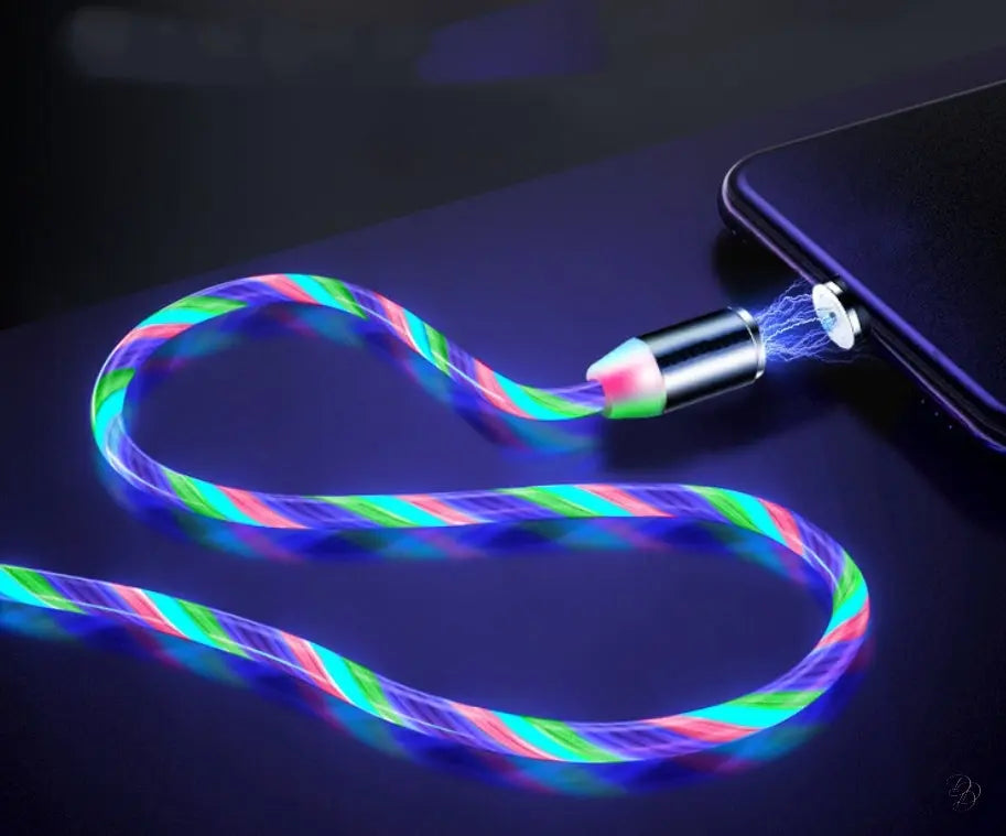 LED Magnetic Charger Cable – Fast Charge for iPhone/Android/Type‑C CJ