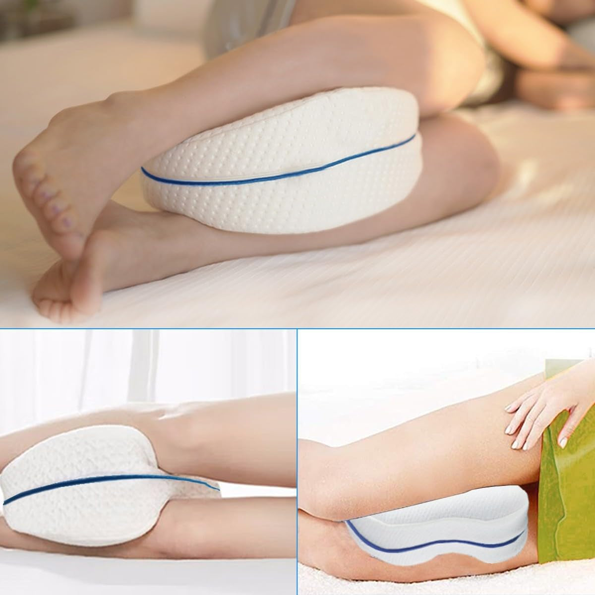 💤 Orthopedic Knee Pillow for Side Sleepers – Memory Foam Leg & Thigh Support