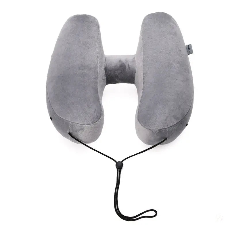 The Dazzling Comfort Traveler: H-Shaped Inflatable Neck Pillow with Optional Hood Puracy