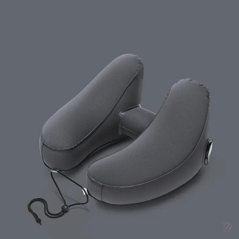 The Dazzling Comfort Traveler: H-Shaped Inflatable Neck Pillow with Optional Hood Puracy
