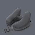 The Dazzling Comfort Traveler: H-Shaped Inflatable Neck Pillow with Optional Hood Puracy