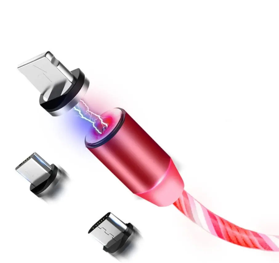 LED Magnetic Charger Cable – Fast Charge for iPhone/Android/Type‑C CJ