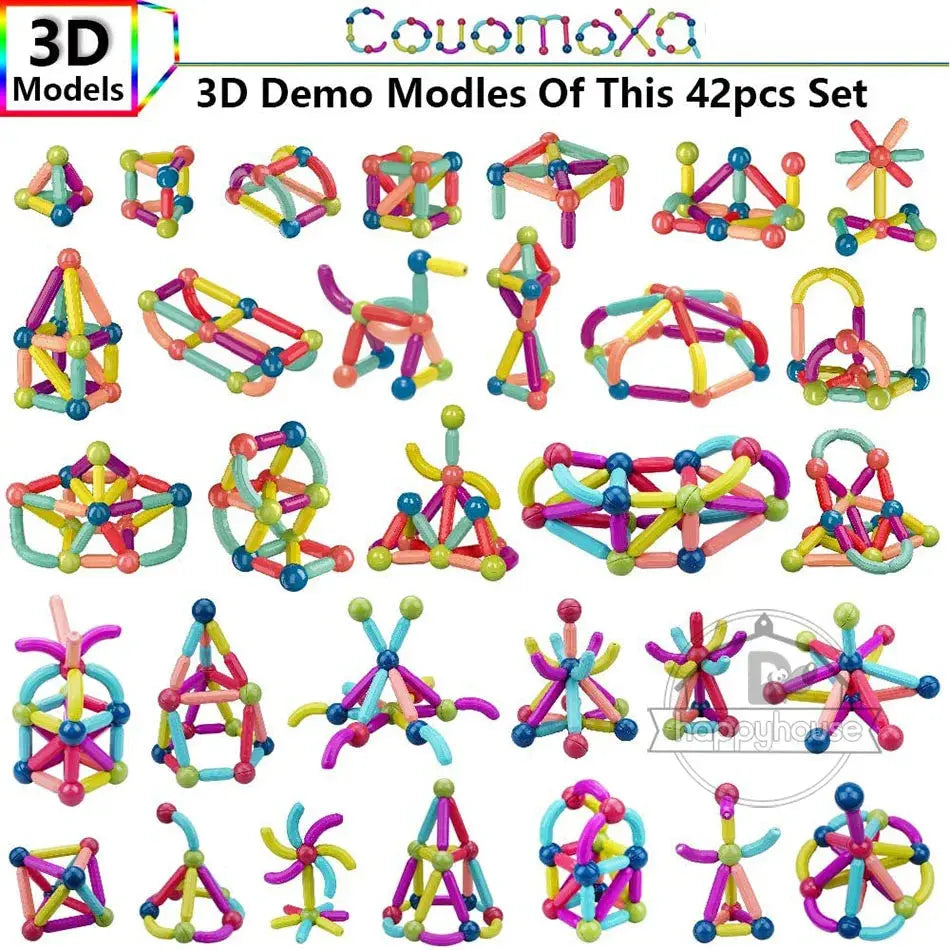 Magnetic Constructor Blocks Set Toys for Kids Magnet Stick Rod Building Blocks Montessori Educational Toys