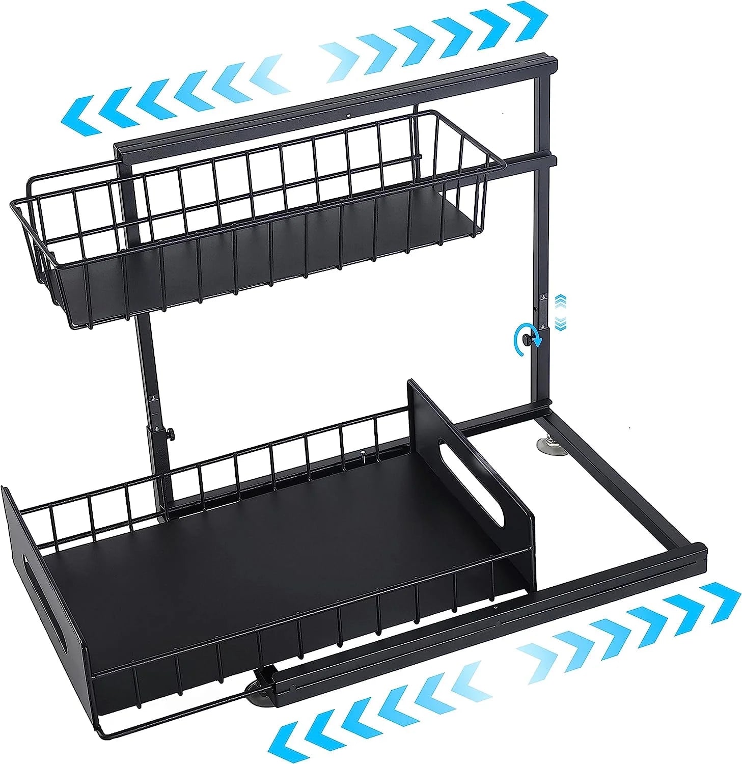 2-Tier Metal Height Adjustable Under-Sink Organizer