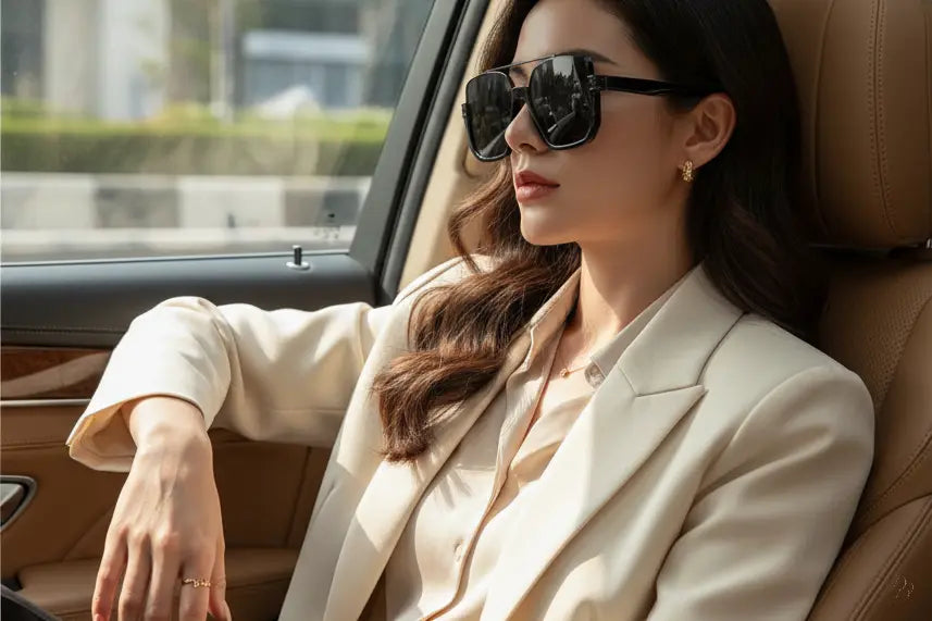 UV400 Square Oversized Stylush Sunglasses  Metal-Plastic Hybrid Frames | UV Protection Trendsi