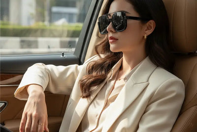 UV400 Square Oversized Stylush Sunglasses  Metal-Plastic Hybrid Frames | UV Protection Trendsi