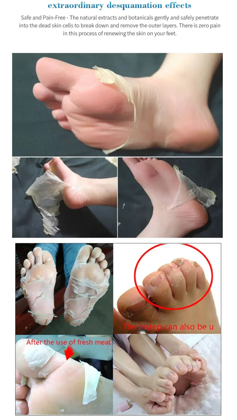 Exfoliating Foot Mask Foot SPA Pedicure Socks Removing Dead Skin Whitening Heels Feet Peeling Anti Cracked Foot Skin Care CJ