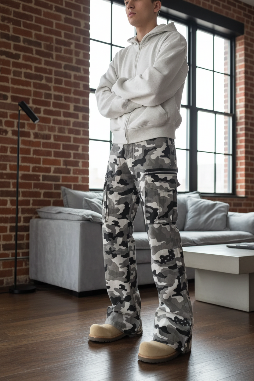 Men's Camouflage Wide Leg Pants – Bold Comfort, Full Size Range Trendsi