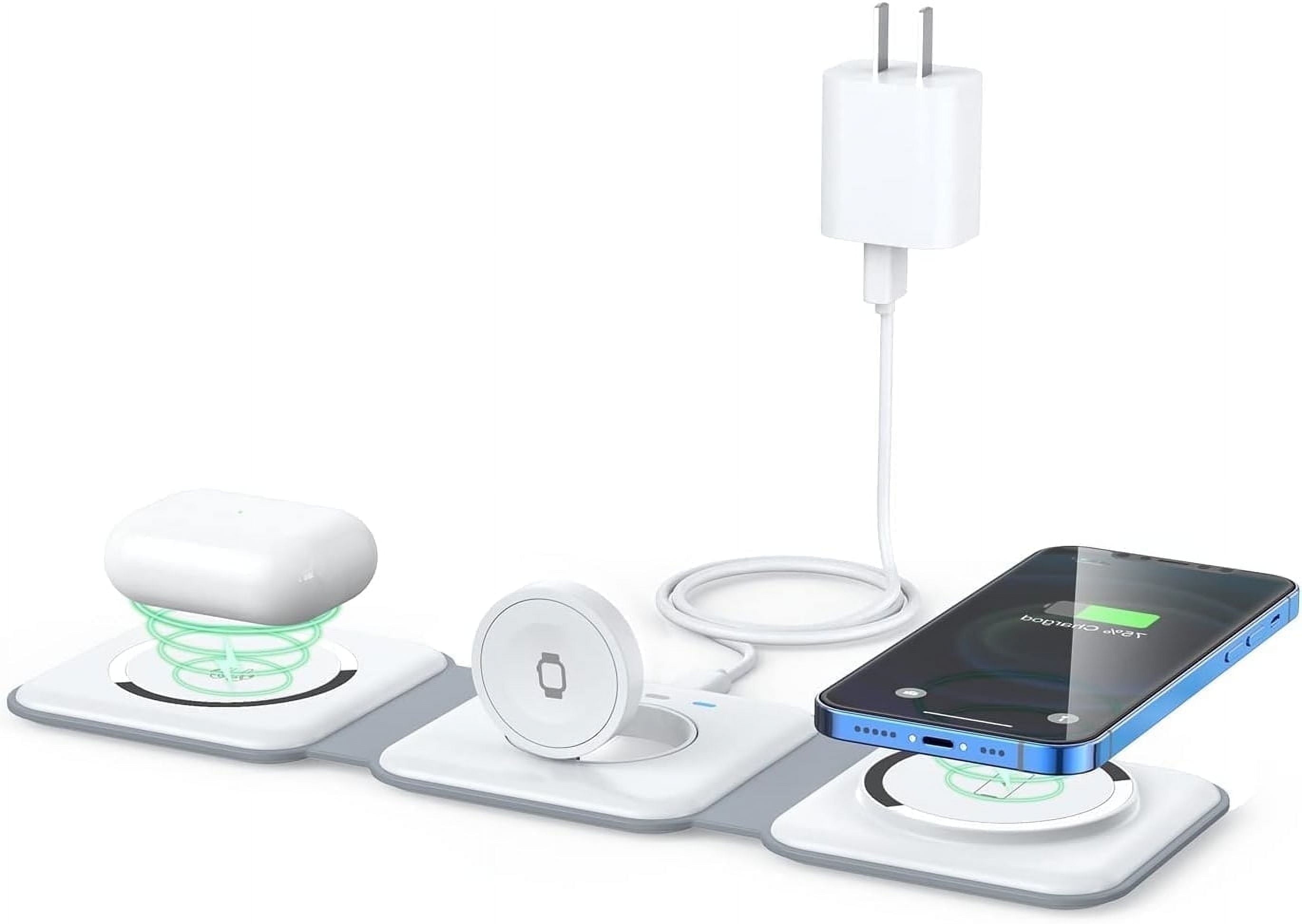 3-In-1 Wireless Charging Station, Magnetic Foldable Design Charging Station