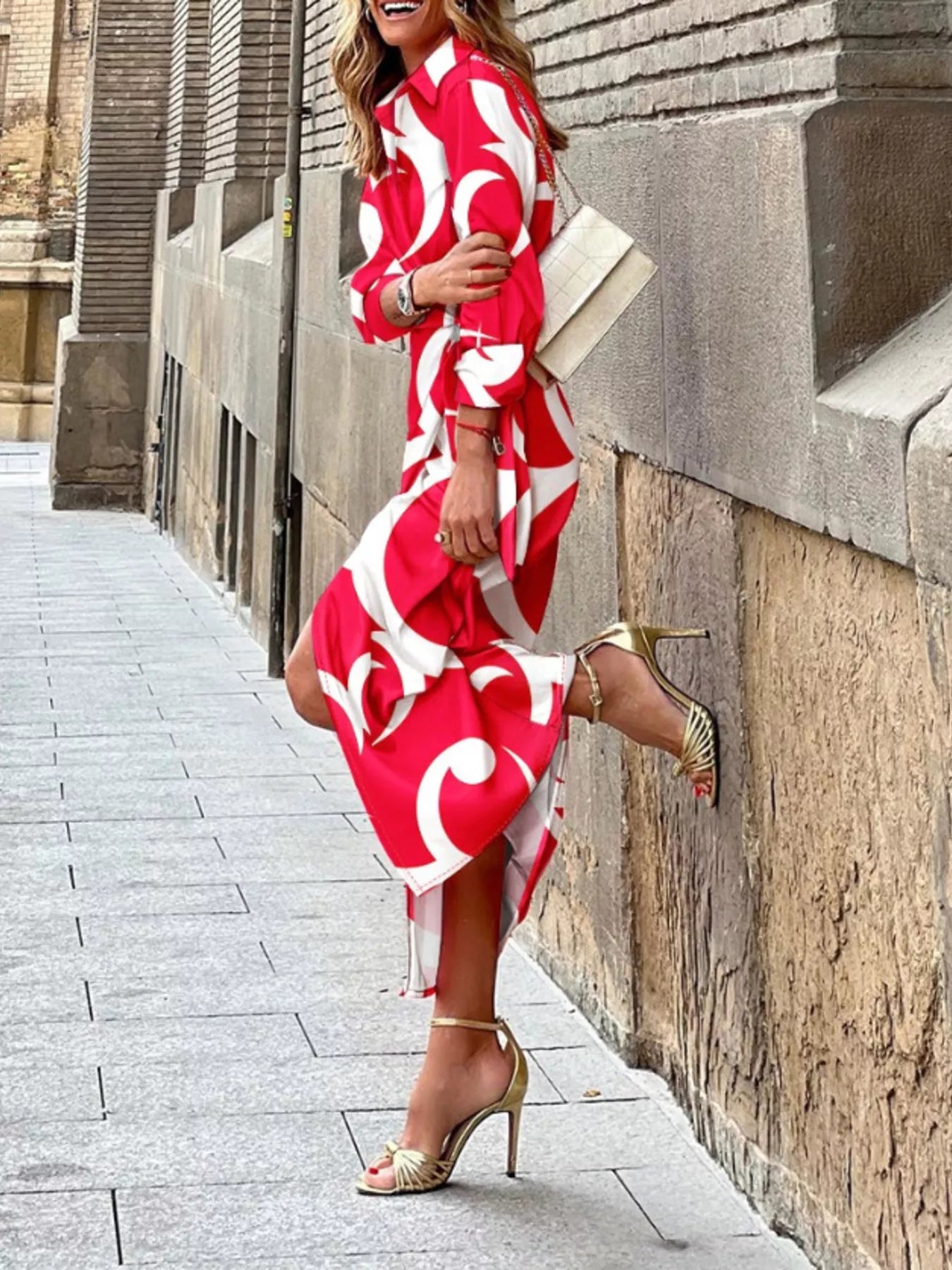 Dazzling Discoveries: The Printed Collared Neck Shirt Dress