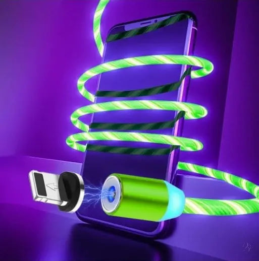 LED Magnetic Charger Cable – Fast Charge for iPhone/Android/Type‑C CJ