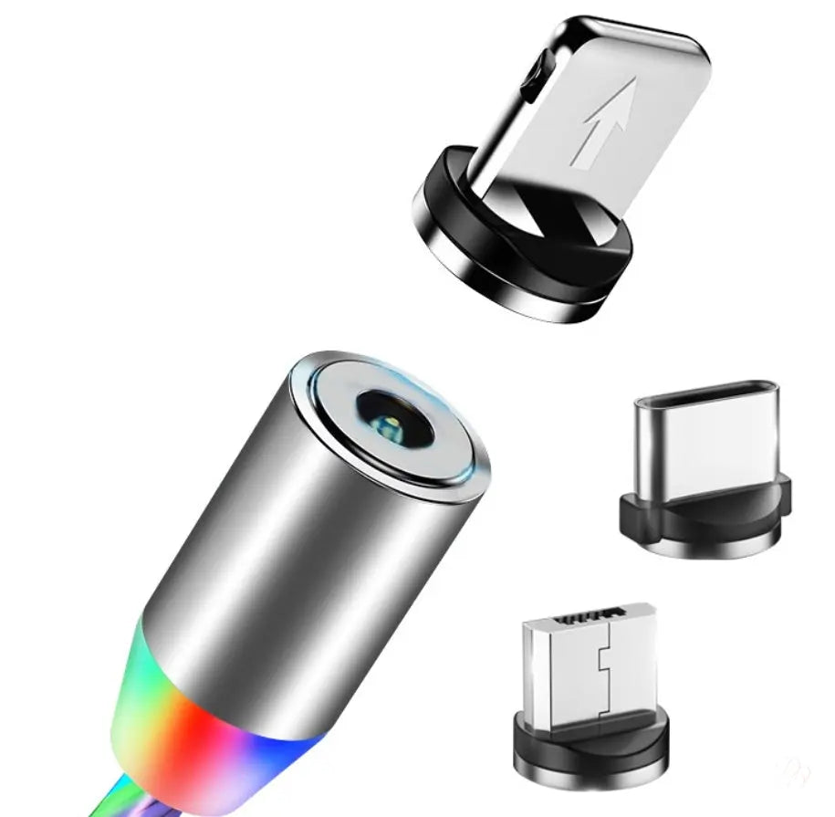 LED Magnetic Charger Cable – Fast Charge for iPhone/Android/Type‑C CJ