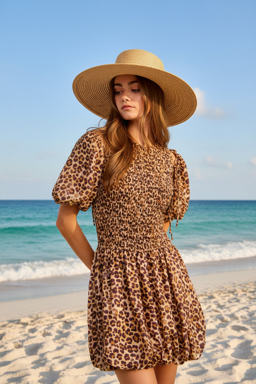 Bibi Leopard Dress product photo showing timeless leopard style as everyday armor.