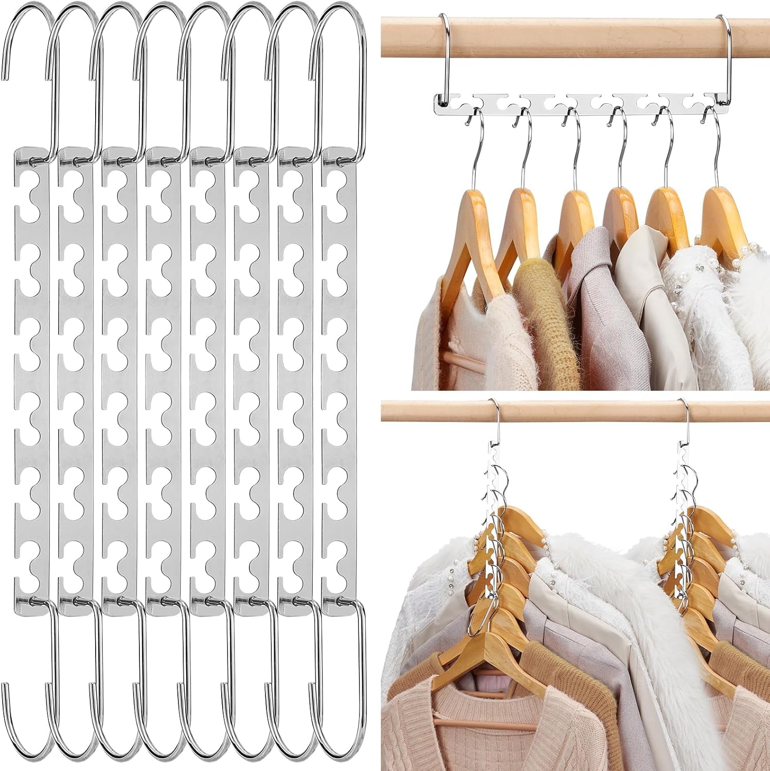 Space Saving Hangers for Clothes 12 Pack, Heavy Duty Hanger Organizer