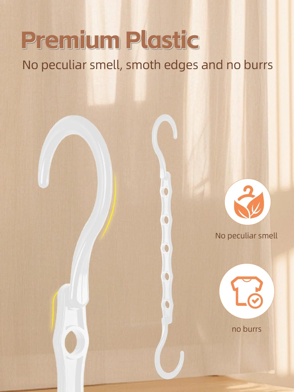 Plastic Space Saving Hangers, Hanger Organizer, Closet Organizer, 16 Pack, White