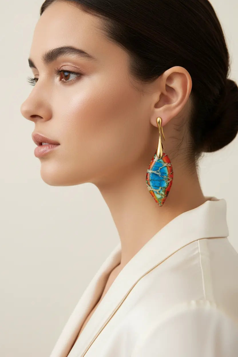 Unique-Handmade Natural Stone Dangle Earrings Trendsi