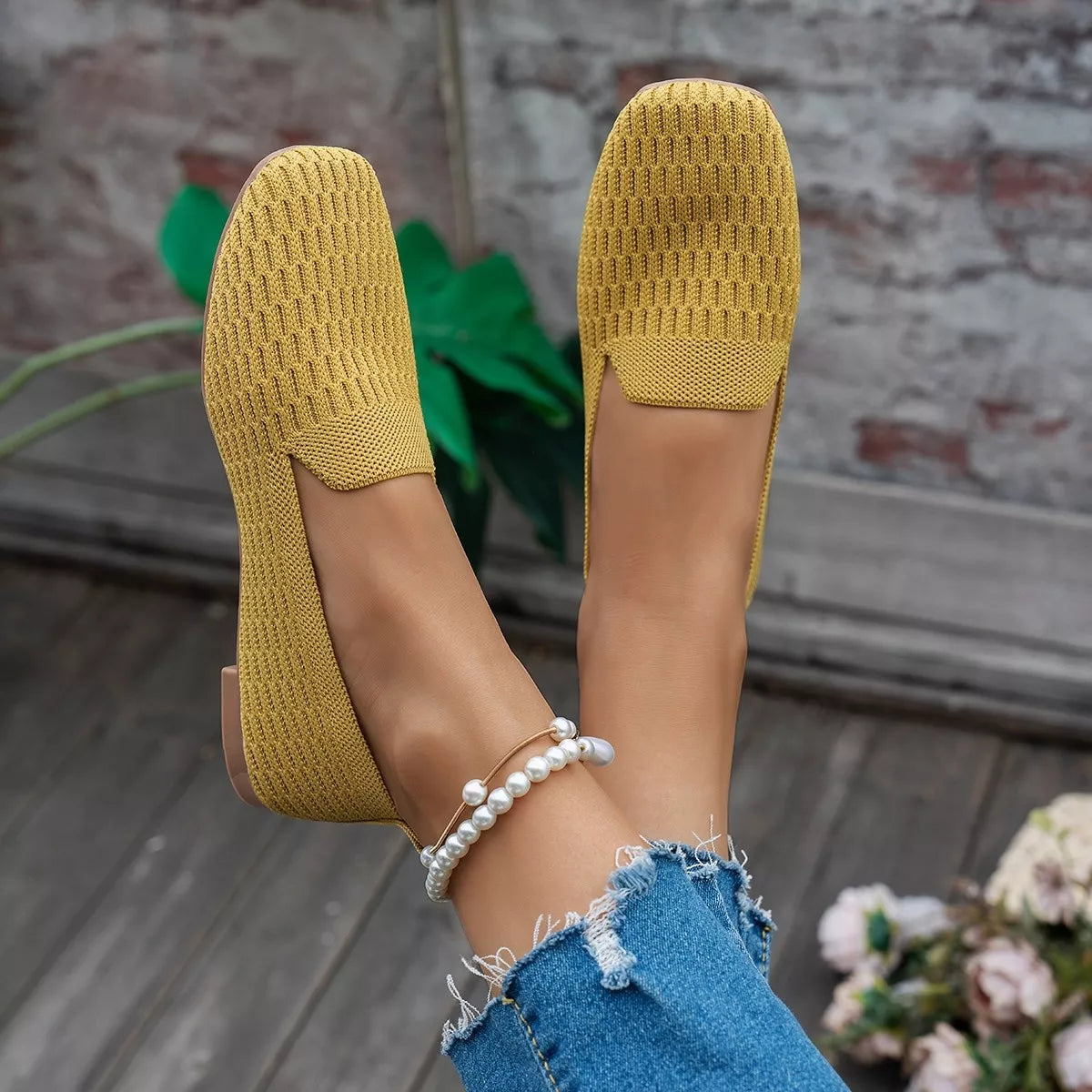 👟 Square Toe Slip-Ons – Effortless Style, Everyday Comfort