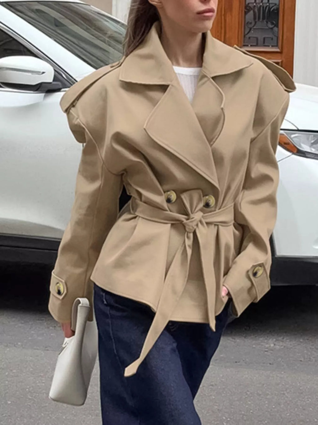 Chic Double-Breasted Belted Trench Coat Chic Double-Breasted Belted Trench Coat